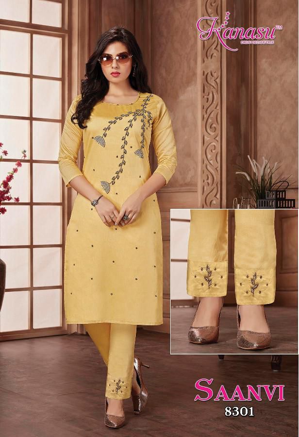 Kanasu Saanvi Silk Embroidery Kurti With Bottom Catalog
